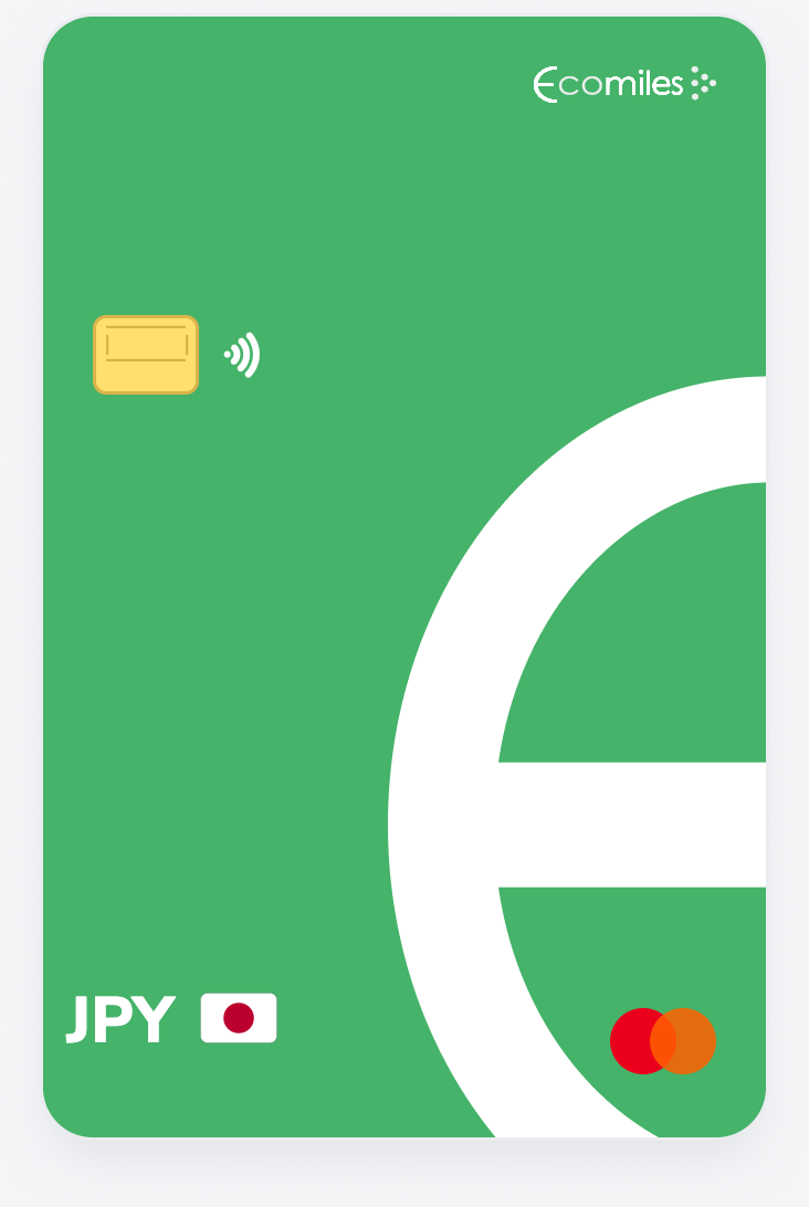 Green Card Ecomiles en yenes (JPY) con la bandera de Japón